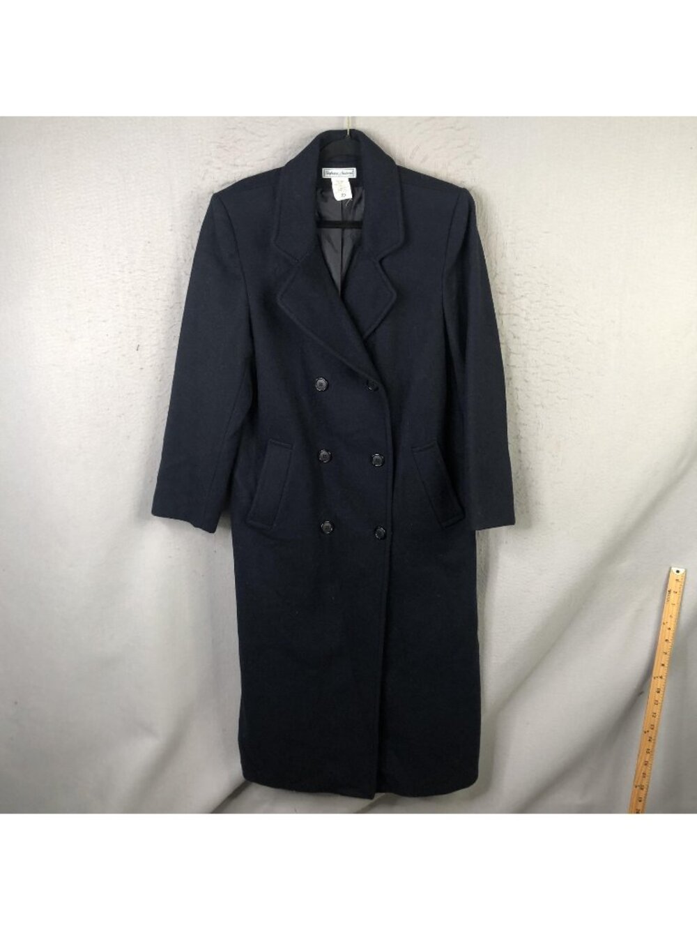 Old Money Coat Womens 10 Blue Wool Long Overcoat Button Lined Statement